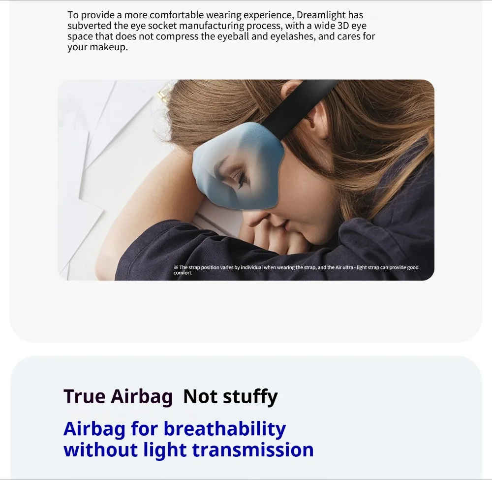 Neue Dreamlight 4S Pro Memory Foam Augenmaske mit Vollschattierung für Entspannung und Schlaf, Lichtblockierend für Besseren Schlaf, Weiche Augenmaske aus Reiner Seide – Detail 28