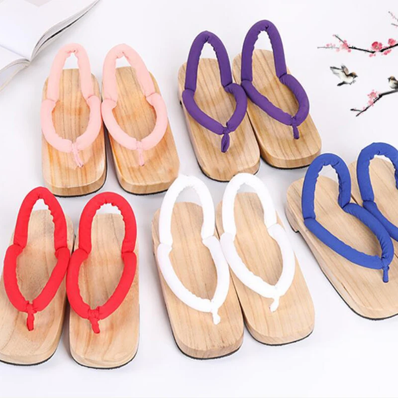 Geta Cosplay Summer Sandals EVA Antiskid Wedge Anime Japanese Clogs Wooden Slipper Flip-flops Women Kimono Costume Sandals