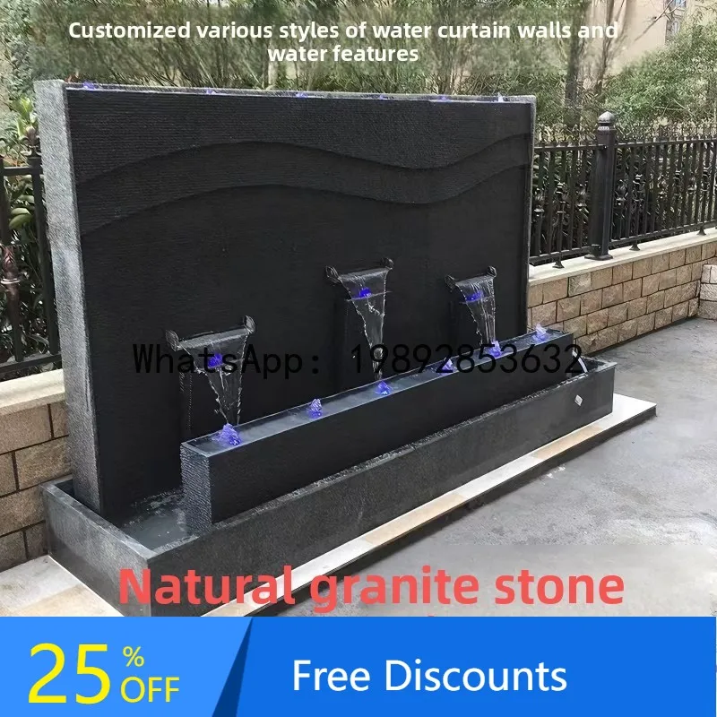 Z4  Natural Stone  Fountain Courtyard Waterfall Water Feature Company Screen Villa Water Curtain Wall Landscape Stone Ornament