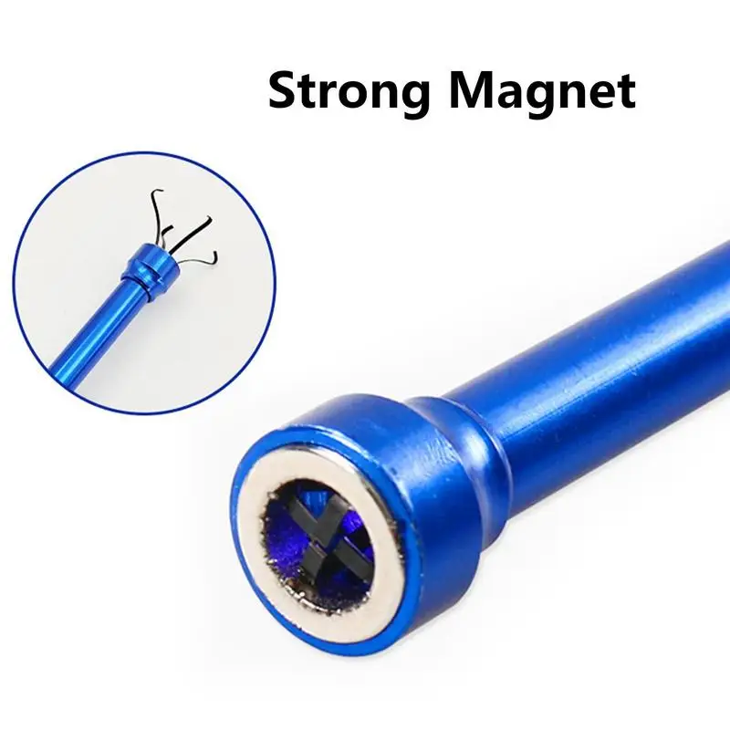 Telescoping Magnet LED Light Sewage Cleaning Pickup Tool Flexible Long Blue Handy Reaching Assist Tool For Litter Pick Home Sink