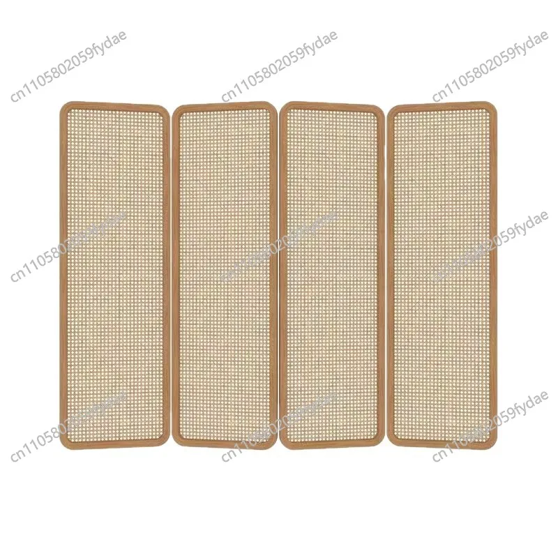 

New Chinese rattan screen partition living room retro entrance office home folding mobile solid wood folding screen