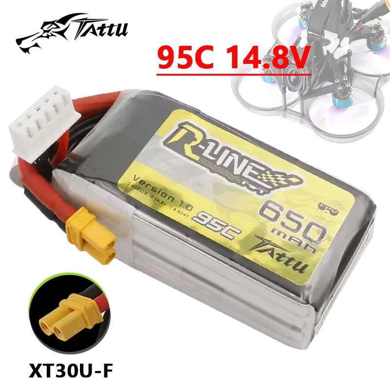 Upgrade TATTU R-LINE 1.0 95C 650mAh 14.8V Lipo Battery For RC Helicopter Quadcopter FPV Racing Drone Parts 14.8V Drones Battery