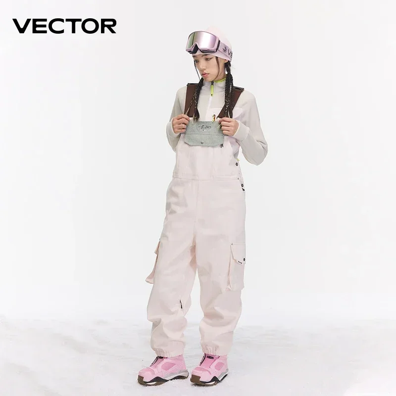 

VECTOR Thickened Men's and Women's Denim Strap Pants Wind proof Warm keeping Wear resistant Snowboarding Outdoor Sports