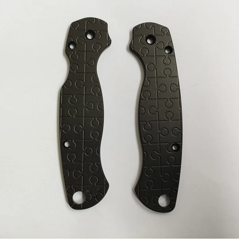 NEW 1 Pair Aluminum Grip Handle Patches Scales For Genuine Spyderco C81 Paramilitary2 Para2 Knives DIY Make Accessories Parts