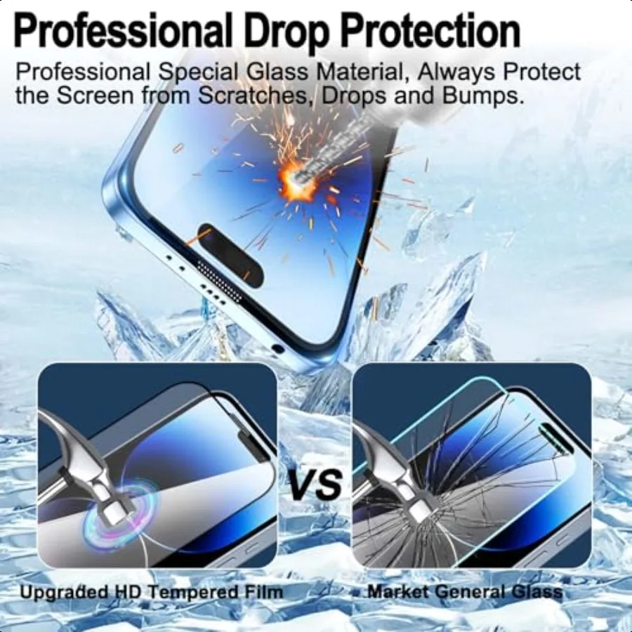 واقي شاشة زجاجي من VANAVAGY متوافق مع هاتف iPhone 14 pro max مقاس 6.7 بوصة [عبوة واحدة] [مقاوم للخدش] واقي عدسة الكاميرا inc