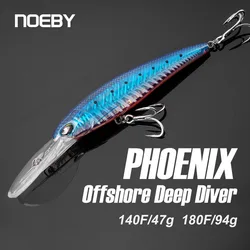 Noeby Trolling Minnow Fishing Lure 140mm 47g 180mm 94g Floating Artificial Bait Thicker Fish Bone Deep Diver Ocean Fishing Lure