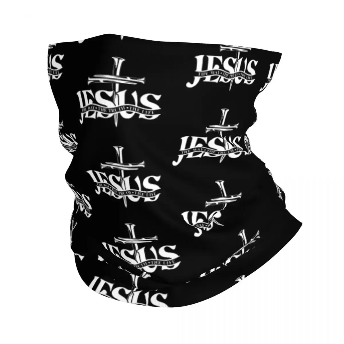 The Way The Truth The Life Bandana Neck Gaiter UV Face Scarf Cover Religion Cross Christian Faith Headband Tube Balaclava