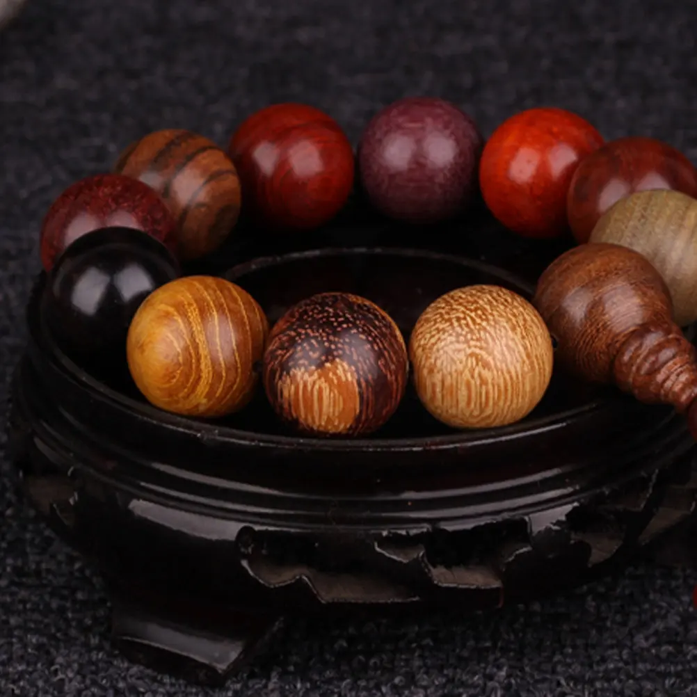 Wooden Bead Bracelet for Men and Women – Natural Smooth Buddha Style Daily Wear Gift for Travel, Work or Couple