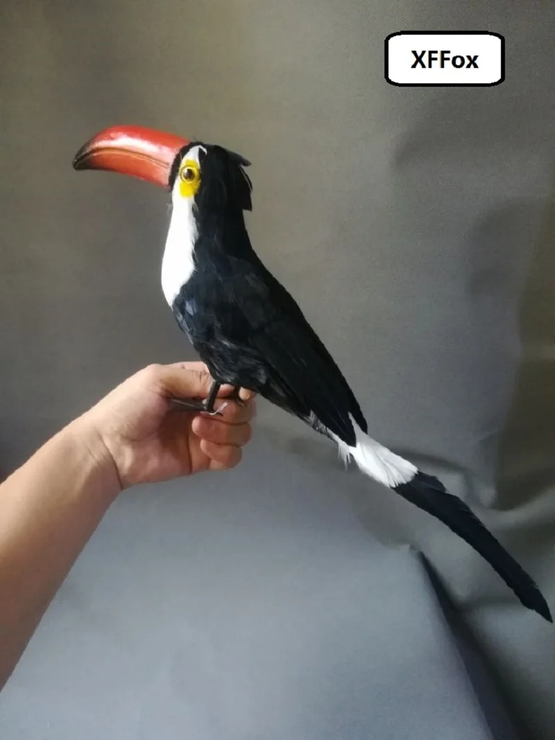 new simulation bird model polyethylene&furs blackToucan toy gift about 45cm xf0353