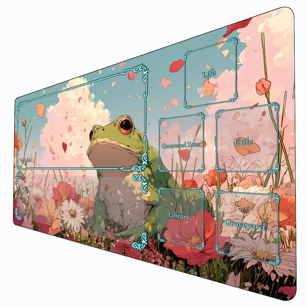 

Romantic frog illustration Magic Playmat Card Battle Gaming Mat with zone mtg playmat desk mat suitable for game gathering