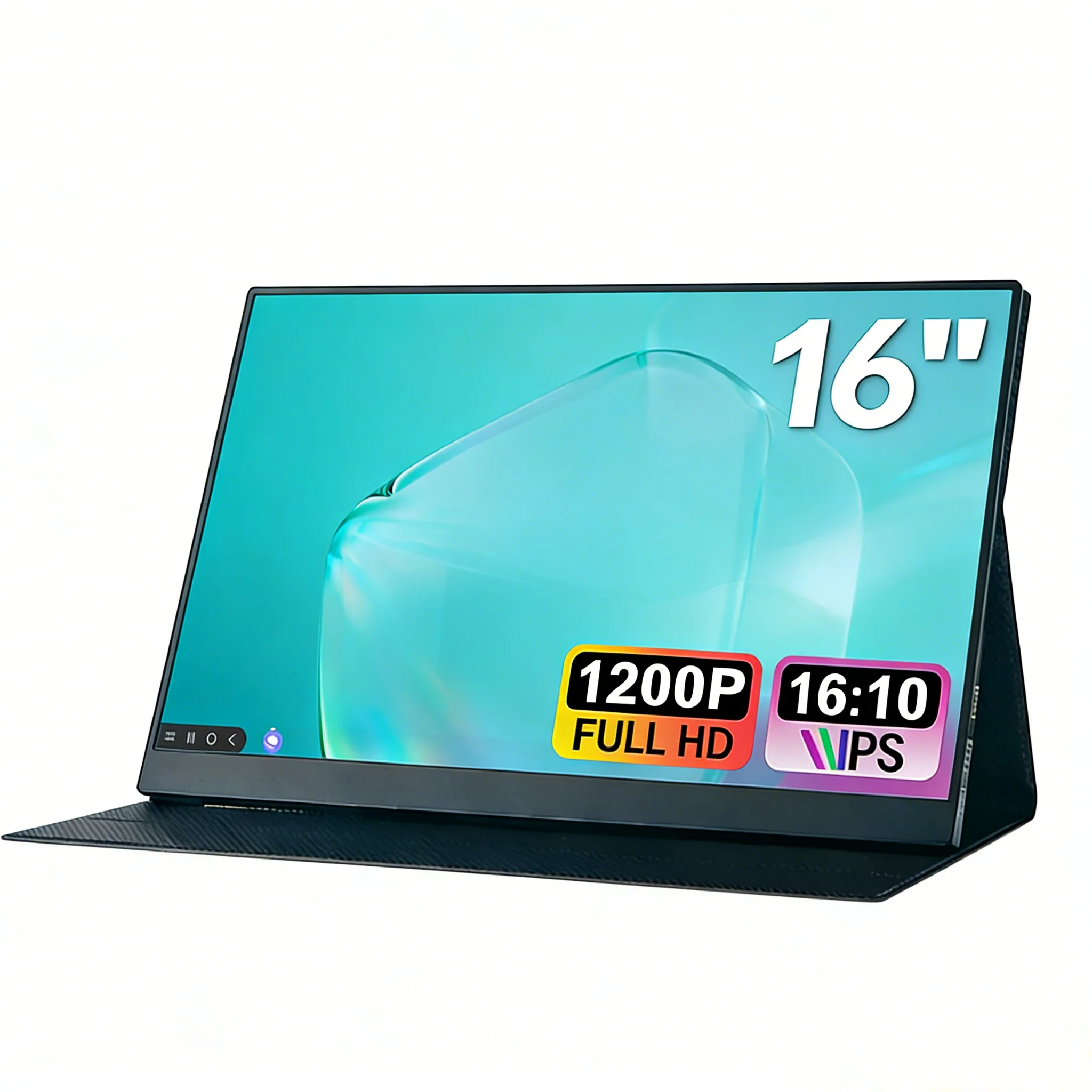 16 Inch Portable Monitor 1920 x 1200P Second Screen FHD Lightweight Thin USB Type-C Mini HDMI Extend Screen