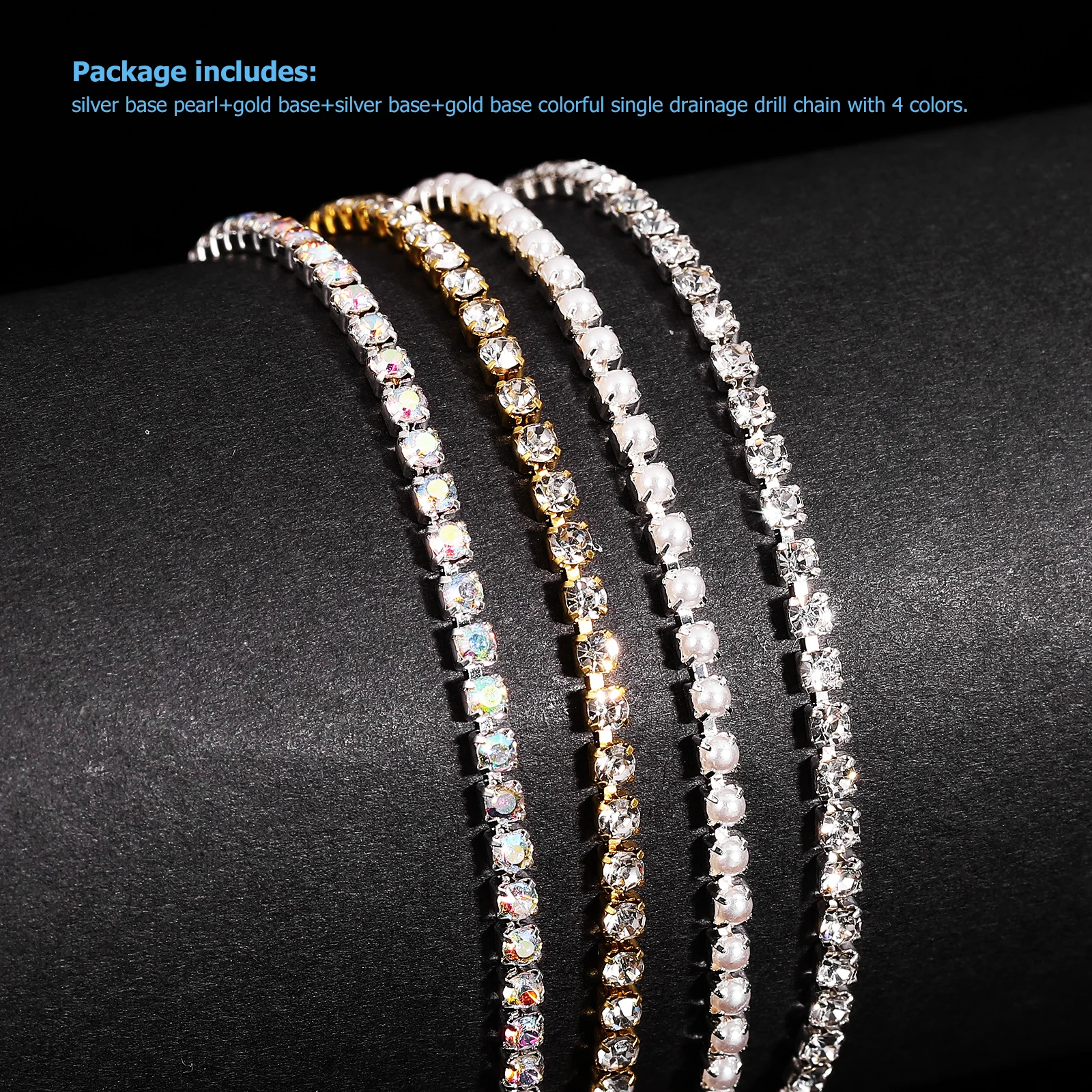 Glamorous Rhinestone Chain Trim do dekoracji odzieży, akcesoriów do sukien ślubnych i rękodzieła