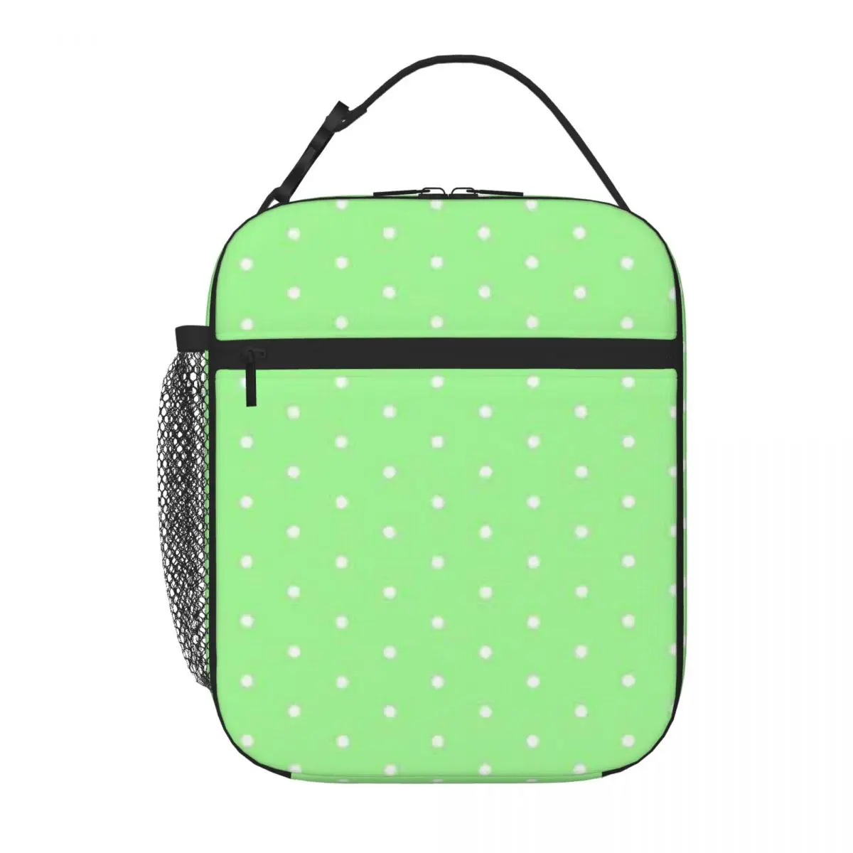 Bestselling White Dot Neoprene Texture School Lunch Bag Beach Outing Office Lunch Bag