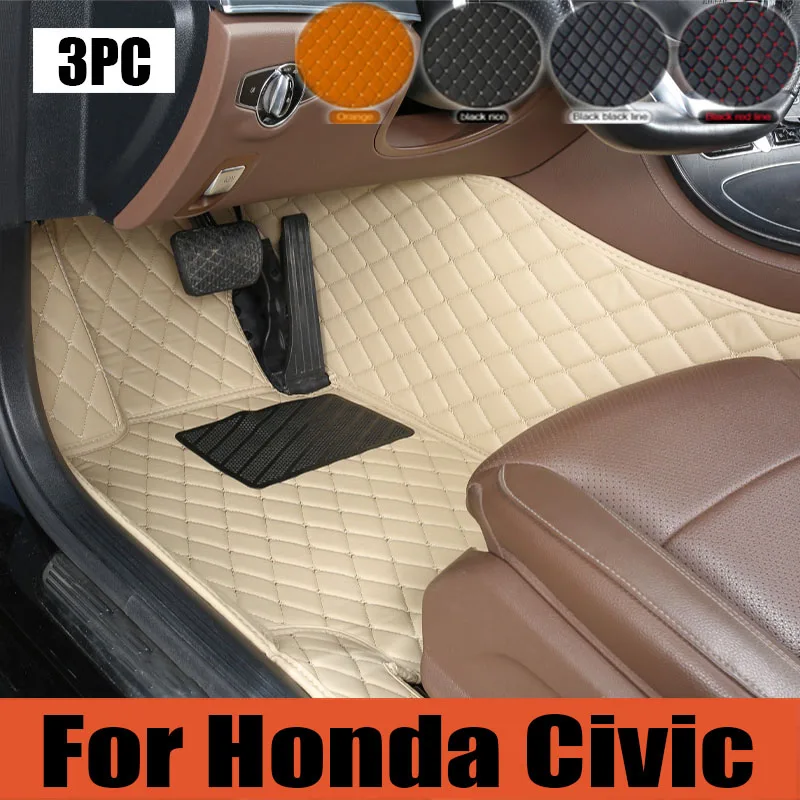 

Custom Car Floor Mats For Honda Civic 2012 2013 2014 2015 Auto Foot Pads Automobile Carpet Cover interior trunk mat