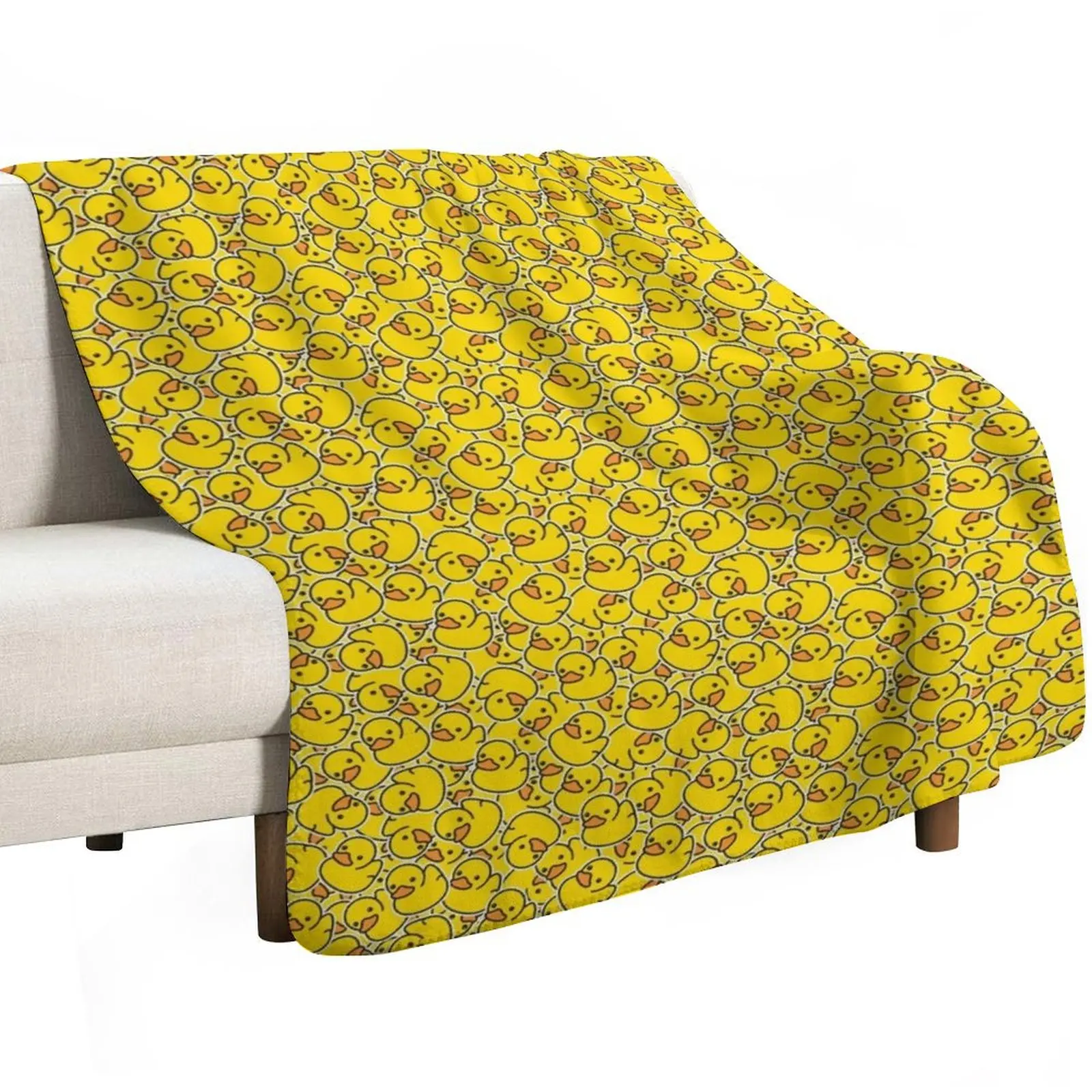 Yellow Classic Rubber Duck Throw Blanket Travel Size Cozy Blanket for Plane Train