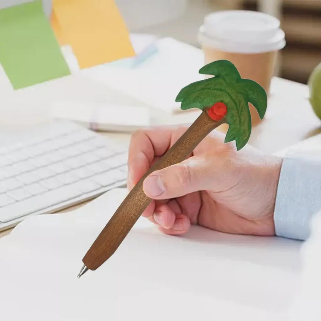Wood Coconut Tree Pen Handcrafted Pen for DIY Crafts Drafting Note Taking
