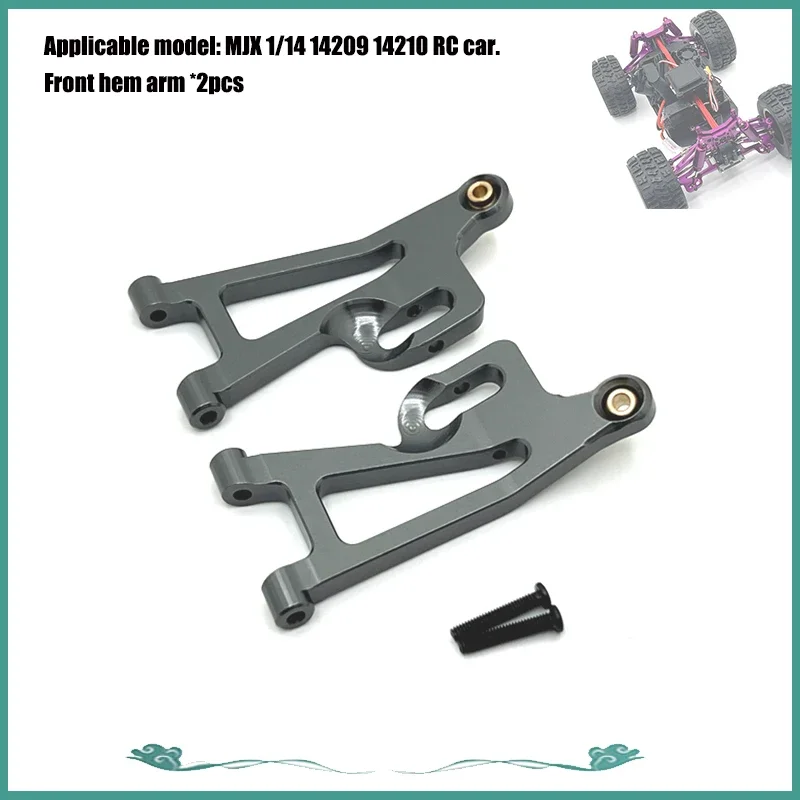 MJX 1/14 14209 14210 accesorios de coche de Control remoto mejora de Metal brazo de dobladillo delantero modificado