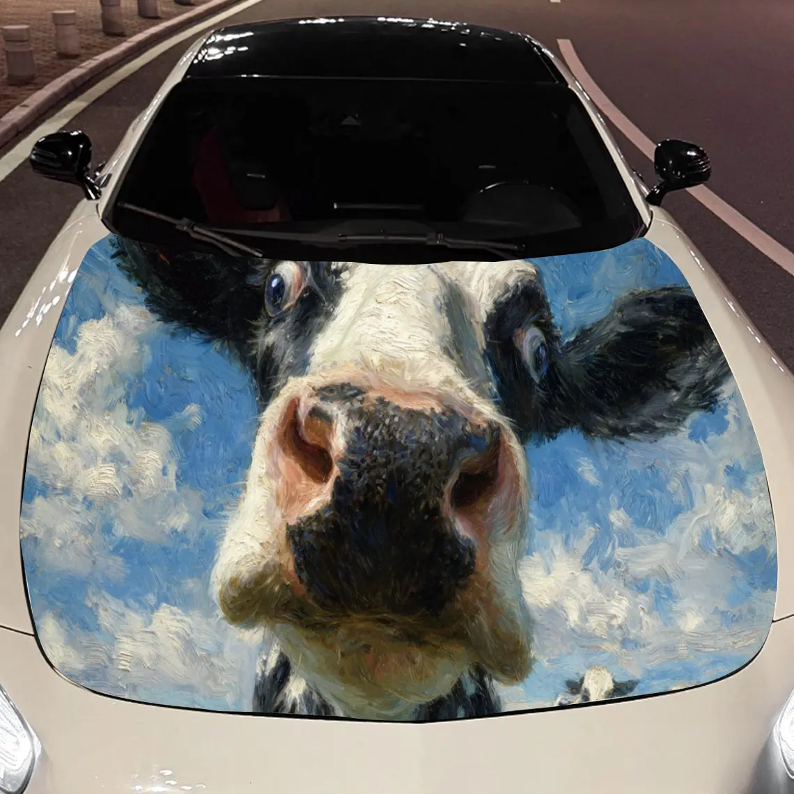 

Cute Cow Car Hood Stickers - Self-Adhesive, Waterproof and Durable Vinyl Wrap, Decorate And Protect Your Car, Fit For All Cars -