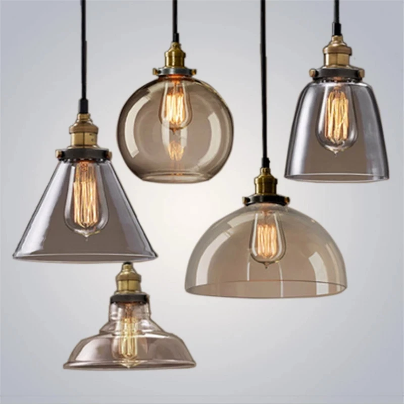 

Vintage Pendant Lights American Country Creative Glass Pendant Lamp E27 Edison Led Bulb Dinning Room Kitchen Home Simple Lamp