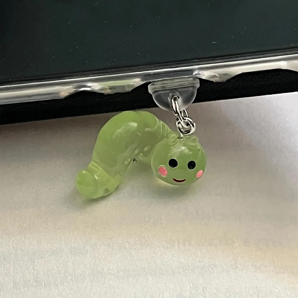 

1Pcs Adorable Practical Mini Resin Glowing Worm Charm Dust Plugs for Mobile Phone, Tablets, Laptops, USB-C & Lightening Port