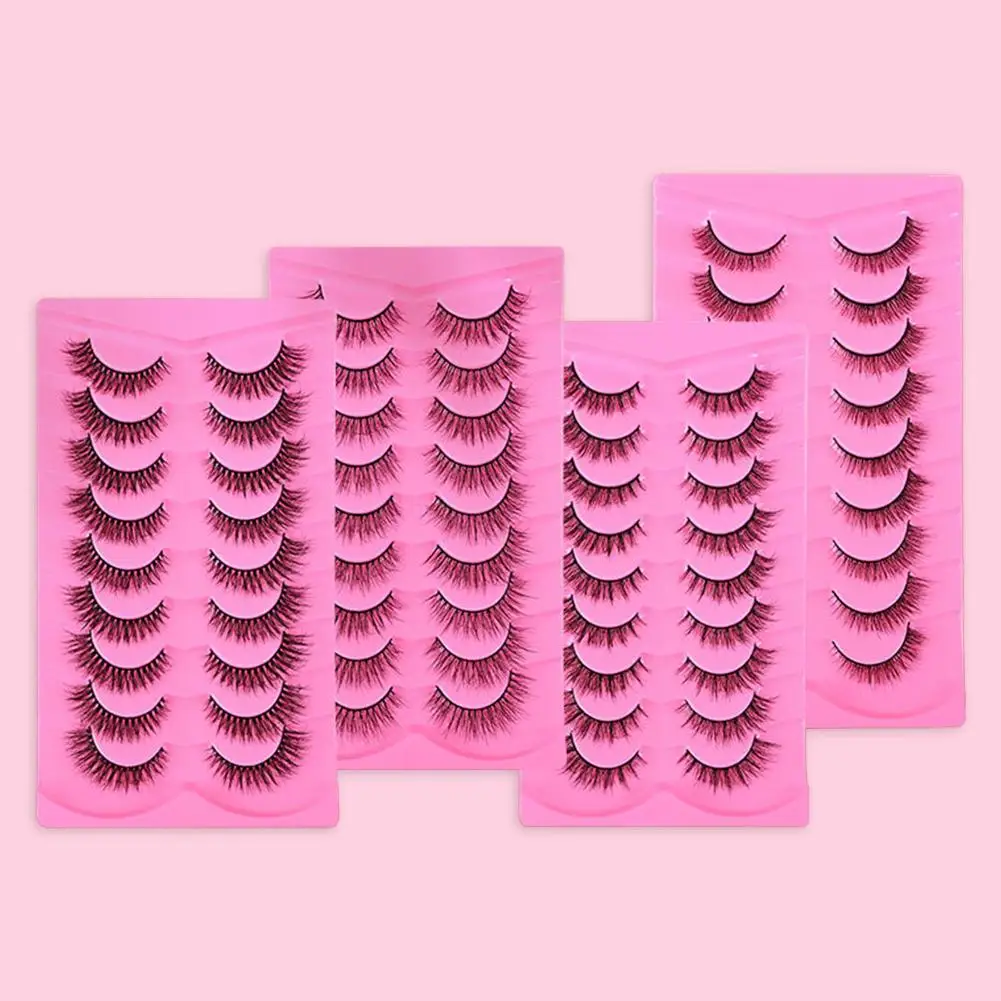 Hochwertige 9-Paar natürliche falsche Wimpern gefälschte Wimpern voller Curling dicke flauschige falsche natürliche Wimpern P8V0