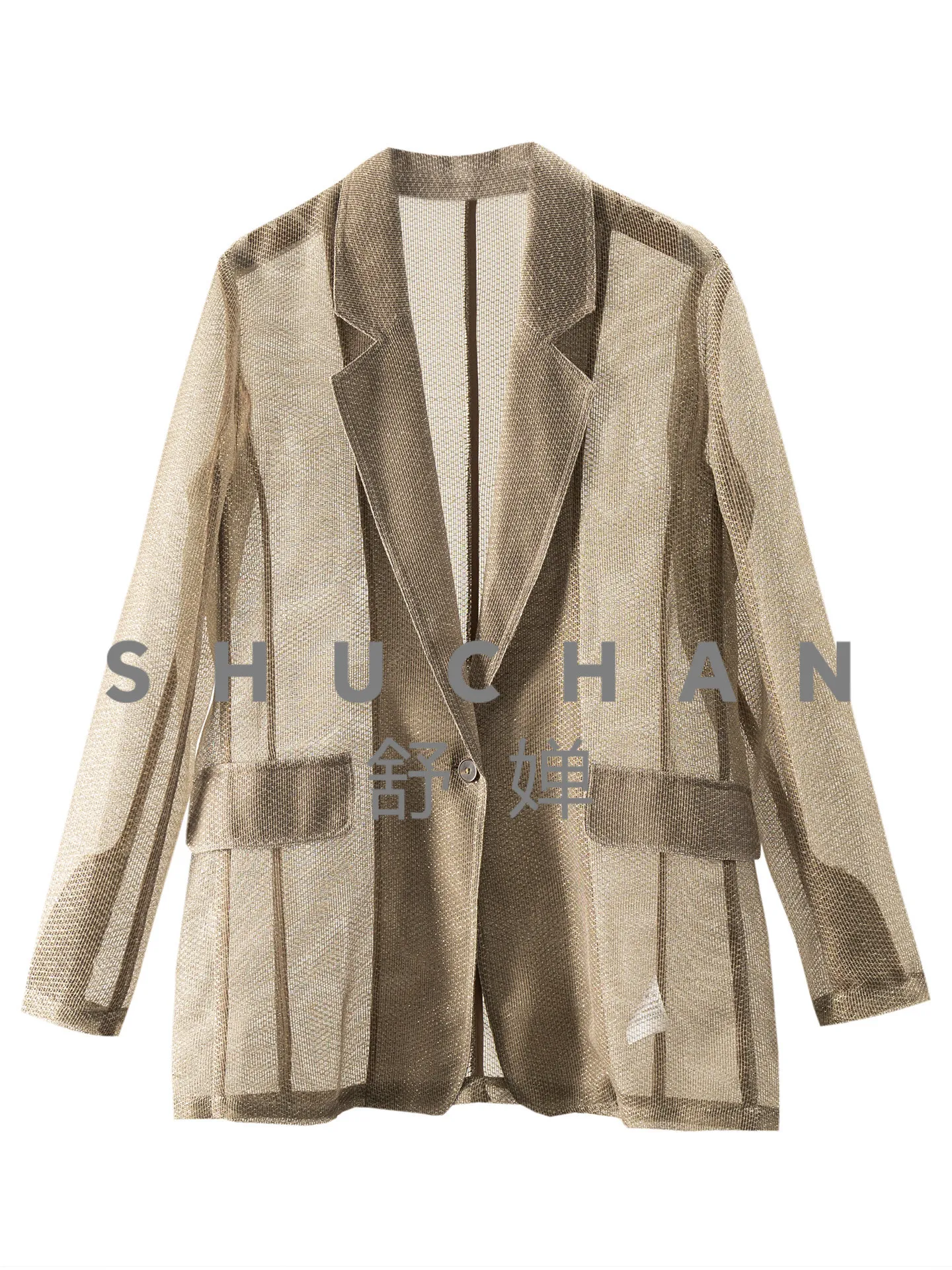 

Luxury Gold Streamer, The Ark Will Breathe Hollow Gold Silk Linen Blazer Women 32M5 Blazer Mujer De Moda 2026