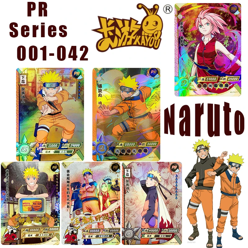 Kayou Naruto Gaara Hatake Kakashi serie Pr juego completo de 42 hojas, colección de personajes de Anime, tarjeta Flash de juguete, regalo de Navidad