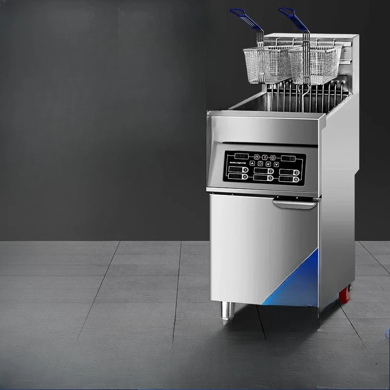 

Electric Fryer Commercial Chicken Chops French Fries Automatic Lifting Double Cylinder Double Sieve Large Capacity Vertical