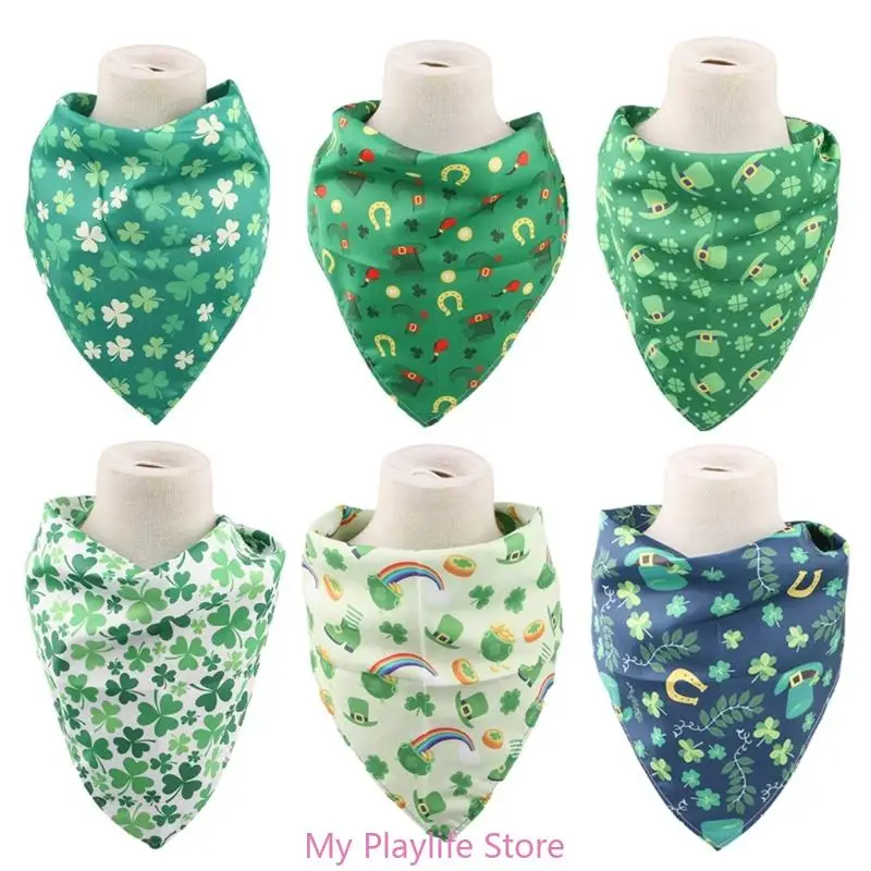 Irish Festival Party Dogs Bandana Dogs StPatricks Costume Neck Scarf Collar Holiday Dress Up Dogs Floral Printed Bandanas