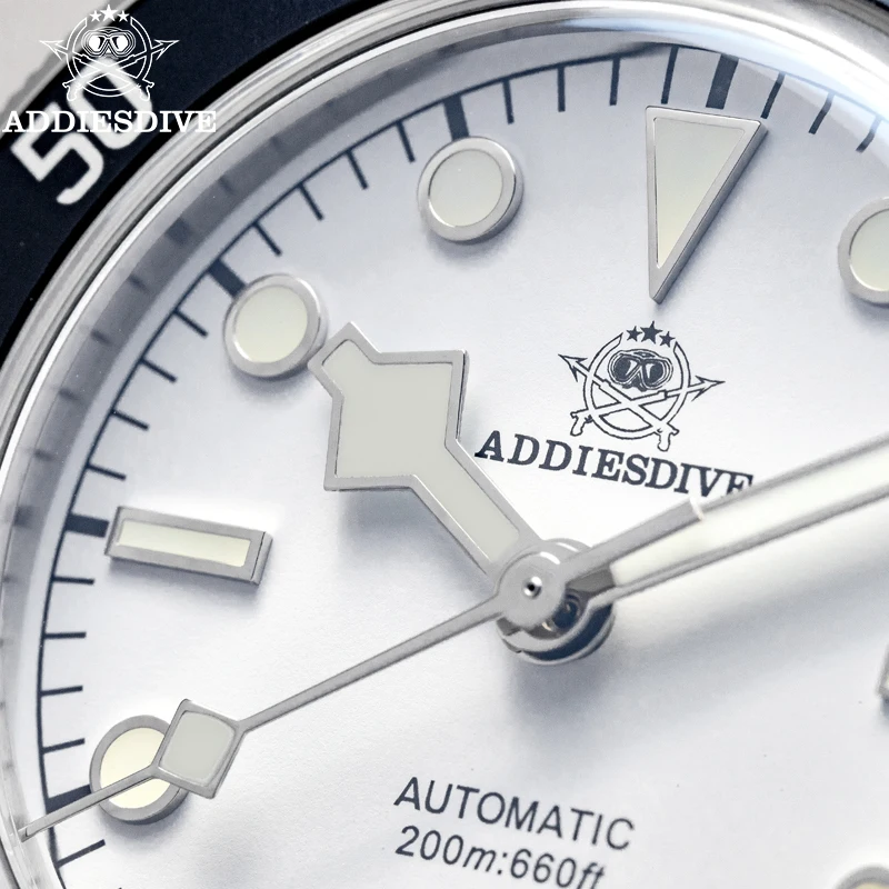 Addiesdive Ad2043 Mannen Mode Horloge Reloj 20bar Duiker Blauw Lichtgevende Saffier Kristal 316l Staal Automatische Mechanische Horloges