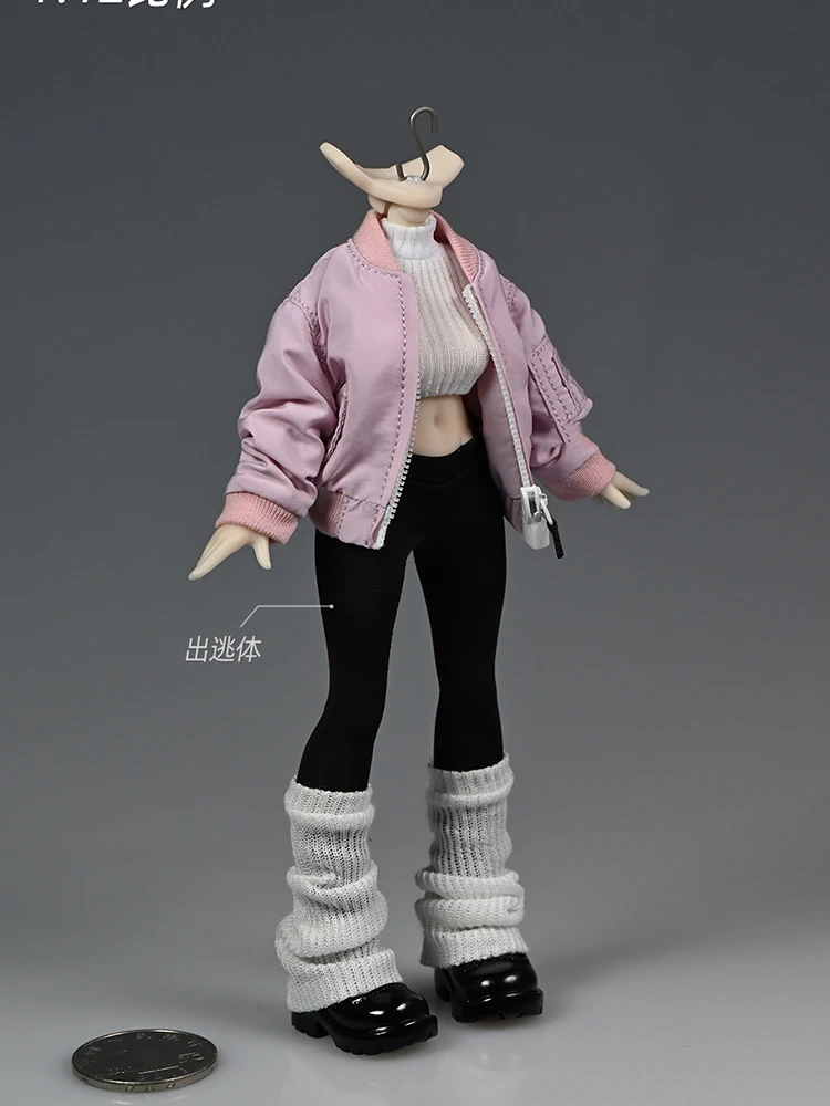 

1/12 Man Female Figure Mini Flight Cotton Jacket Coat Toys Clothes Accessory For 6" Bjd Azone Soldier Body Model Diy Decors