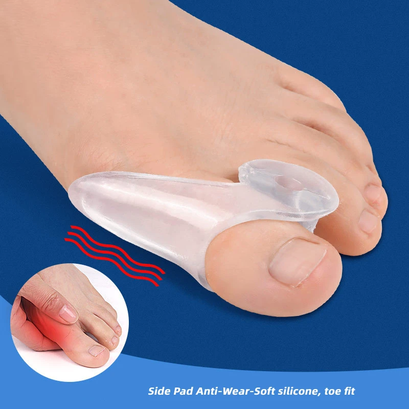 

2pieces=1pair Thumb Orthotics Silicone Toe Splitter Feet Care Orthosis Hallux Valgus Separators Gel Bunion Adjuster Corrector