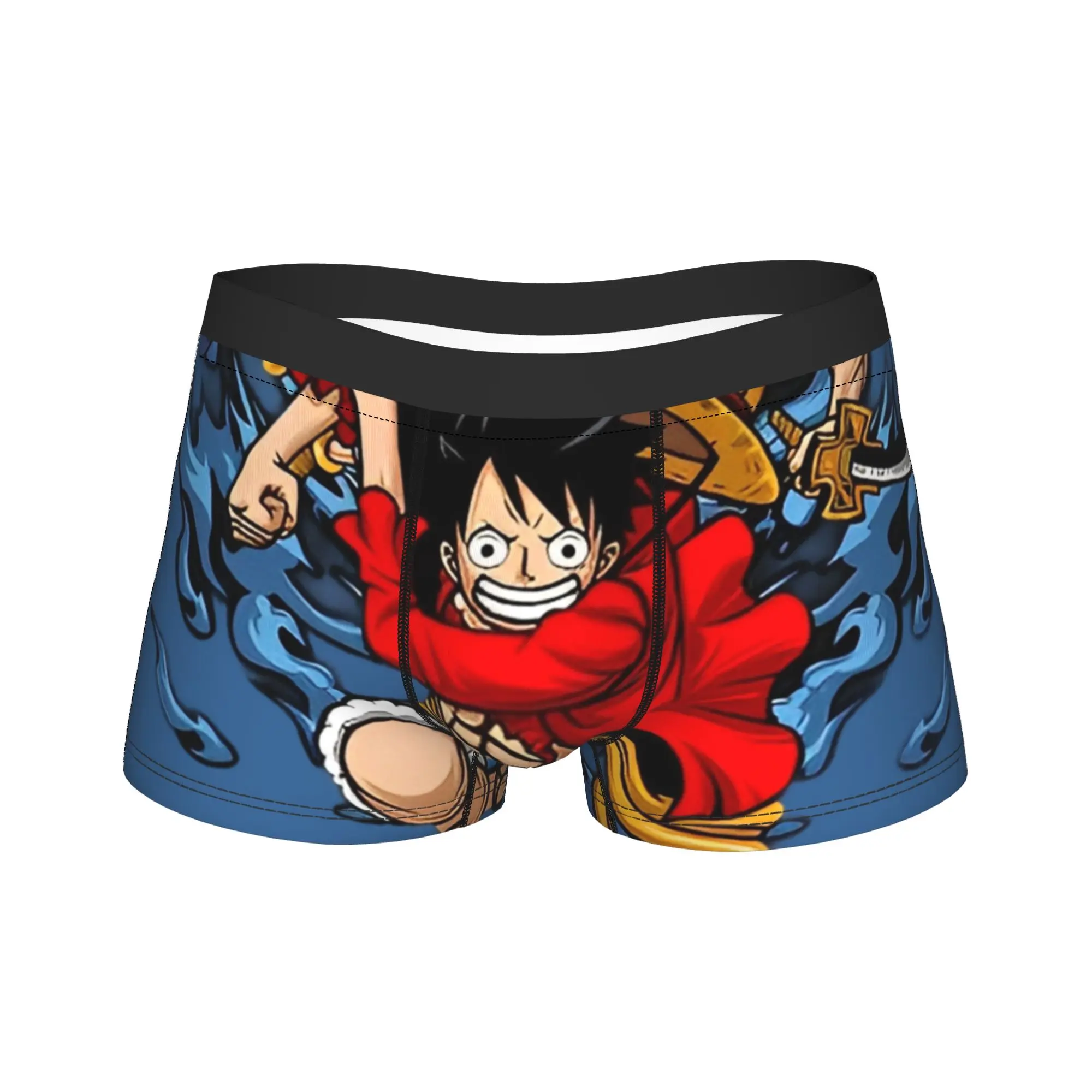 

Men's One Piece Anime Manga Boxer Briefs Shorts Panties Mid Waist Underwear Luffy Zoro Male Hot M-XXL Underpants