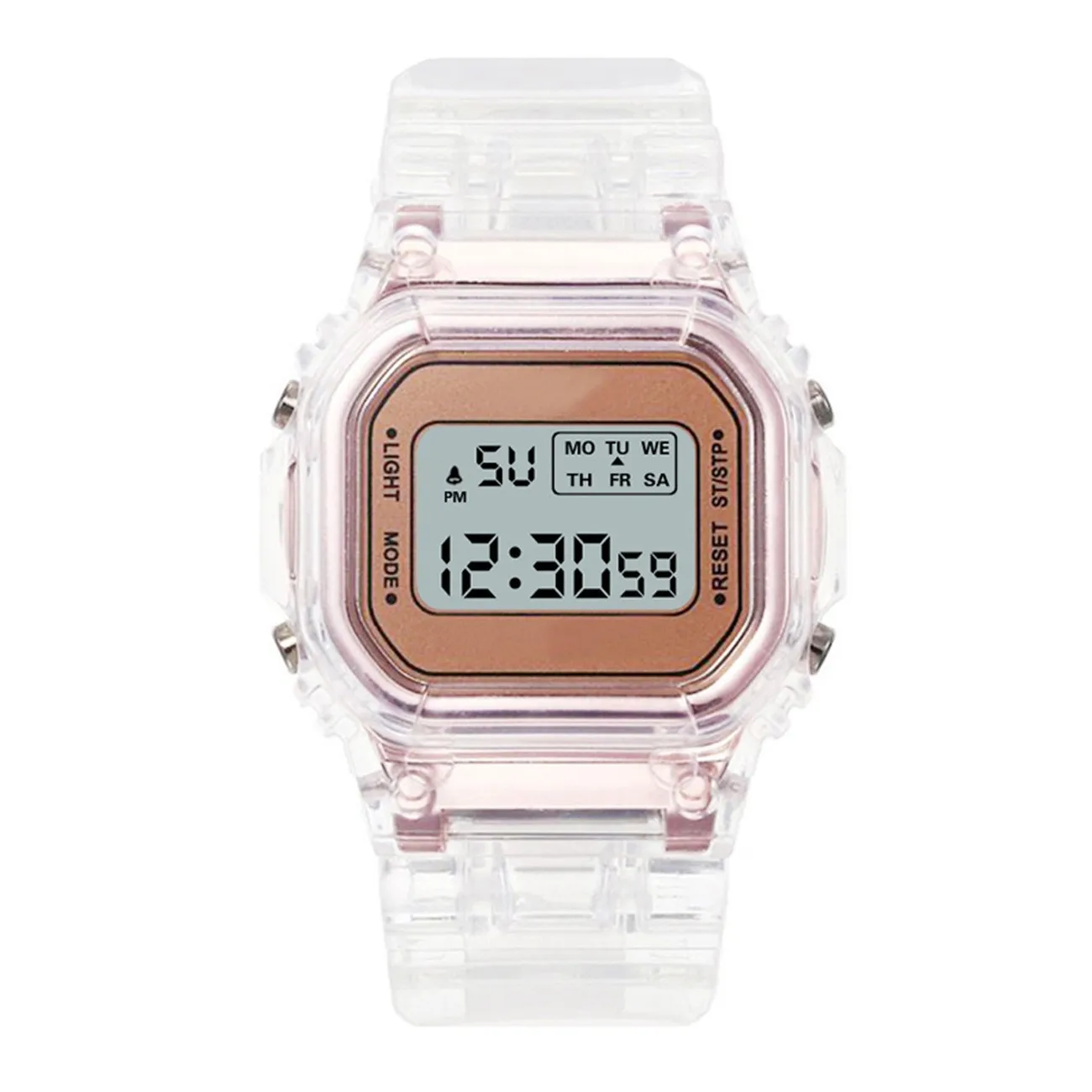 Fashion Men Women Watches Transparent Digital Sport Lover\'s Gift Children Kid\'s Wristwatch Female Clock Fashion Atmosphere