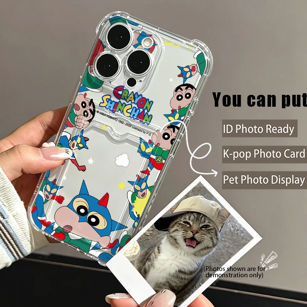 Crayons Shin-chans Card Hold Case for Samsung Galaxy A17 A07 A56 A36 A26 A55 A35 A06 A05 A24 A14 A54 A15 A05S A25 A34 A23 4G 5G view 3