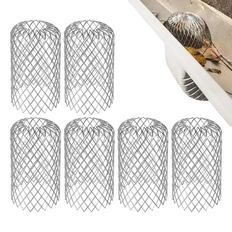 Downspout Filter 6pcs Anti-blocking Net Protection For Downspout Gutter Mesh Guard Gutter Cleaning Tools For Preventing Blockage