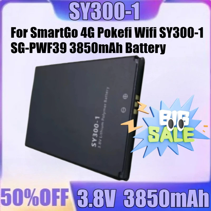 

For SmartGo 4G Pokefi Wifi SY300-1 SG-PWF39 3850mAh Battery New SY300-1 3.8V 3850mAh High Quality Battery