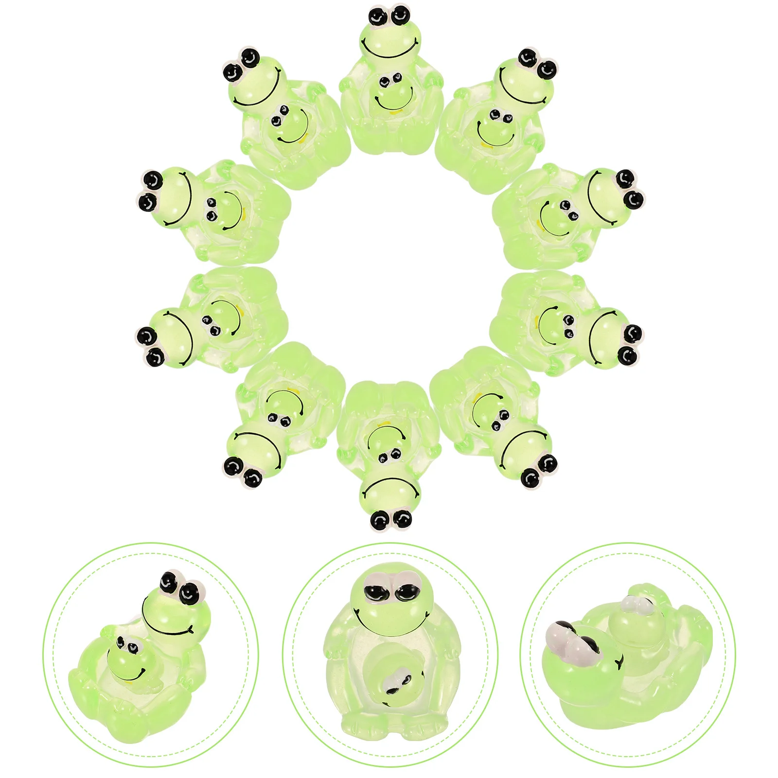 

10Pcs Luminous Frog Charms Resin Miniature Frog Decor for DIY Phone Case Craft Adorable Flatback Ornaments Animal Charms Jewelry