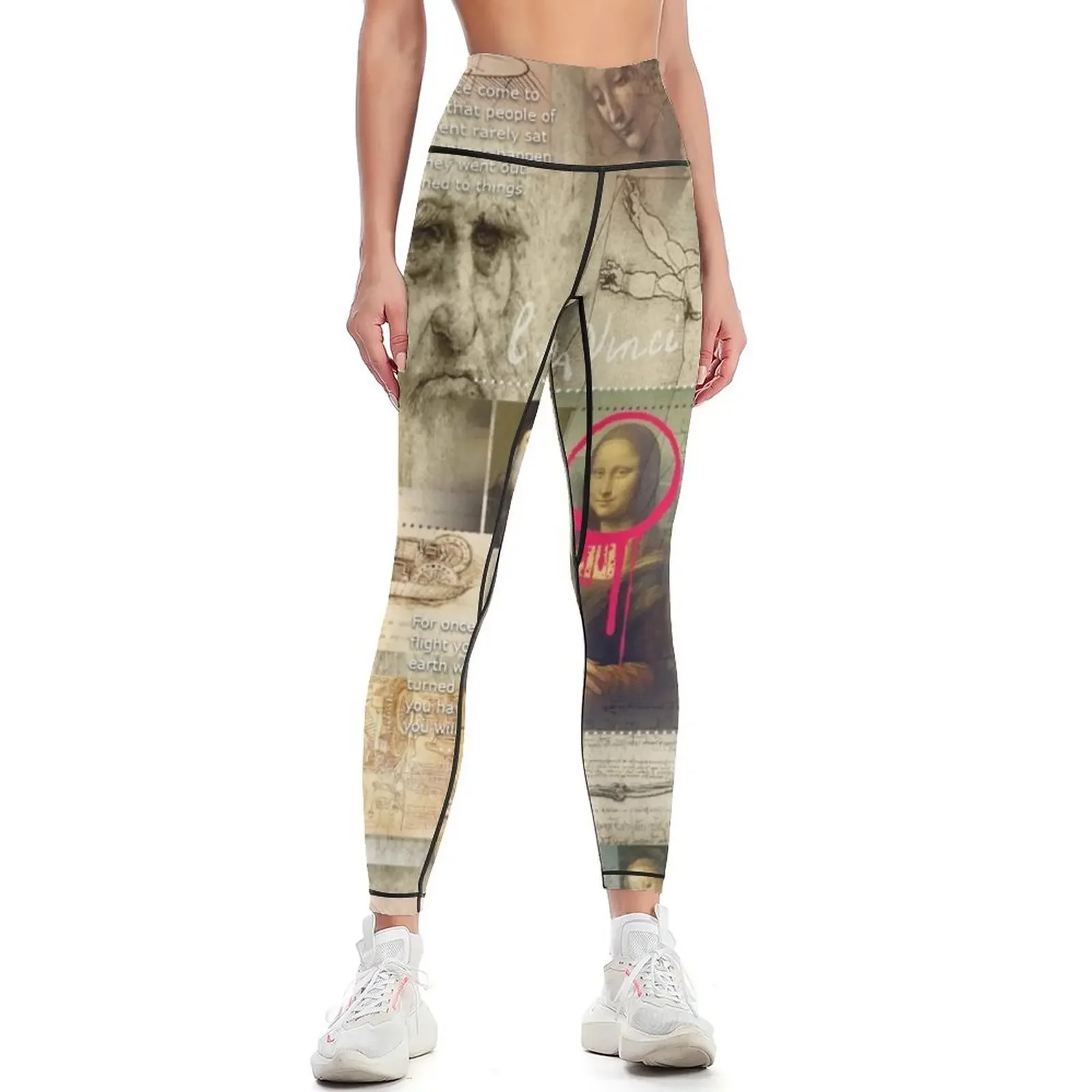 

leonardo da vinci Leggings gym's sportswear push up legging push up fitness sports tennis for Womens Leggings