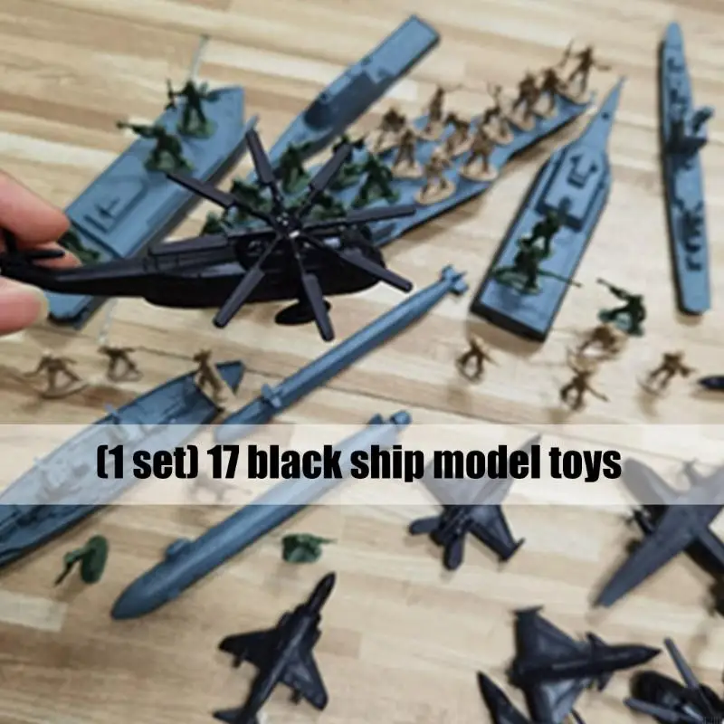 J2HD 17 pièces modèle d'avion navire réaliste Collection figurines ensemble Construction Marine
