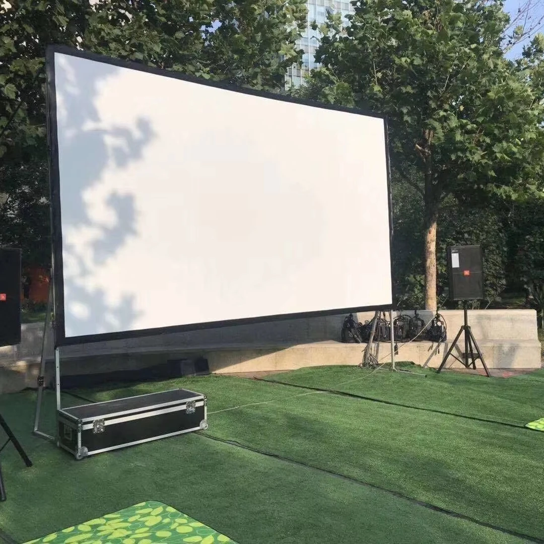 PVC Case Fast Fold 120 Inch 16:9 Rear Outdoor Home Theater Projector Screen Pull Up Projector Screen With Flight Case