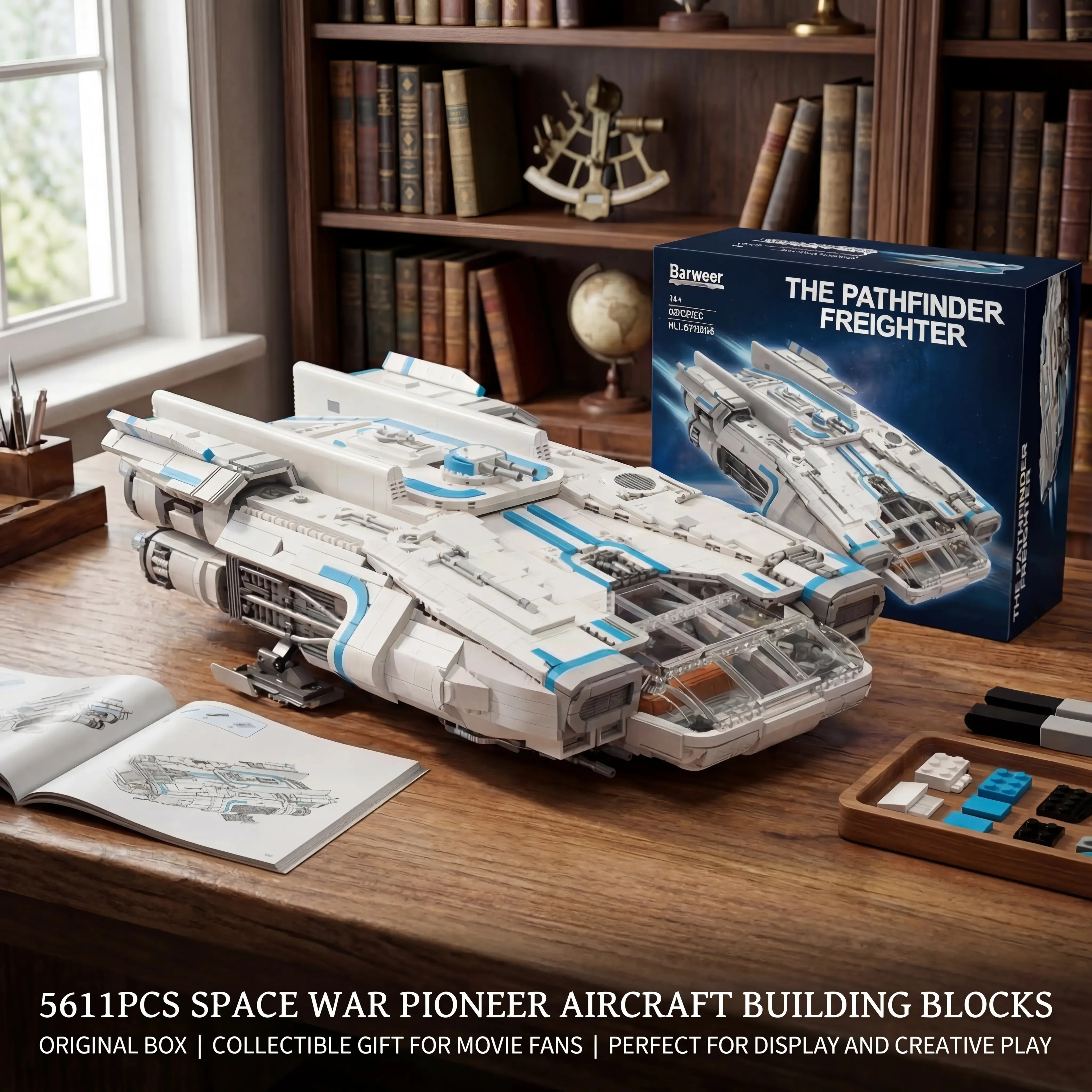 

Space War Pathfinder Freighter Airship Building Blocks Movie Aircraft Modular Assembly Model Creative Toy Collect Gift 5611PCS