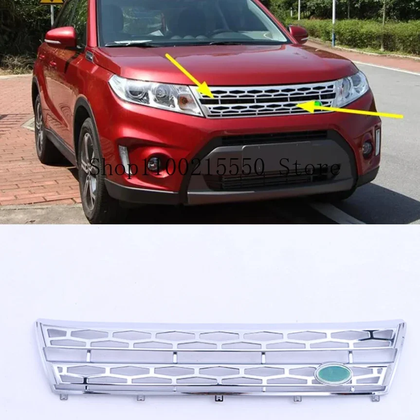 

new high quality For Suzuki Vitara 2016 2017 Chrome Trim Chromium Styling Car Front Grill Grid Covers Decoration Accessories