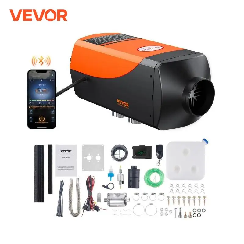 VEVOR 12V Diesel Heater 5KW Diesel Air Heater with Remote Control and LCD Diesel Parking Heater for RV Trailer Camper Van Boat