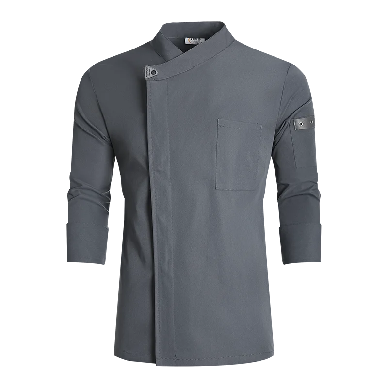 Chef Jacket Men Long Sleeve Kitchen Cook Shirt Restaurant Chef Coat Uniform Waiter Elastic Cotton Autumn Winter Bakery Work Wear