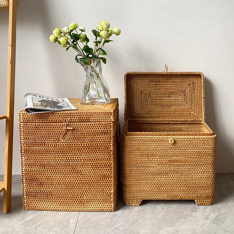 Nordic, woven bedroom miscellaneous clothing storage box, living room home household large storage basket