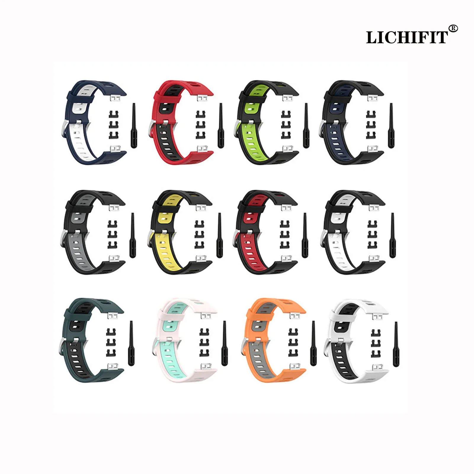 

LICHIFIT Silicone Watchband For Huawei Watch Special Edition Strap Two color Smartwatch Band Wriststrap Bracelet Accessories