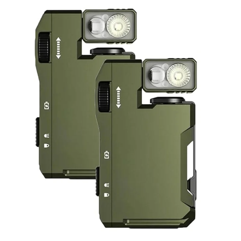 AT51-2Pcs EDC Flashlight With 3 Modes&180° Rotation For Outdoor, Emergency Daily Carry For Outdoor Adventure, Camping, Hiking Gr