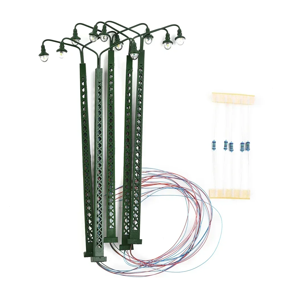 Authentic Lighting Details For Your Model Railroad 5Pcs Model Railroad Lights Lattice Mast Light Gauge H0 LED Light