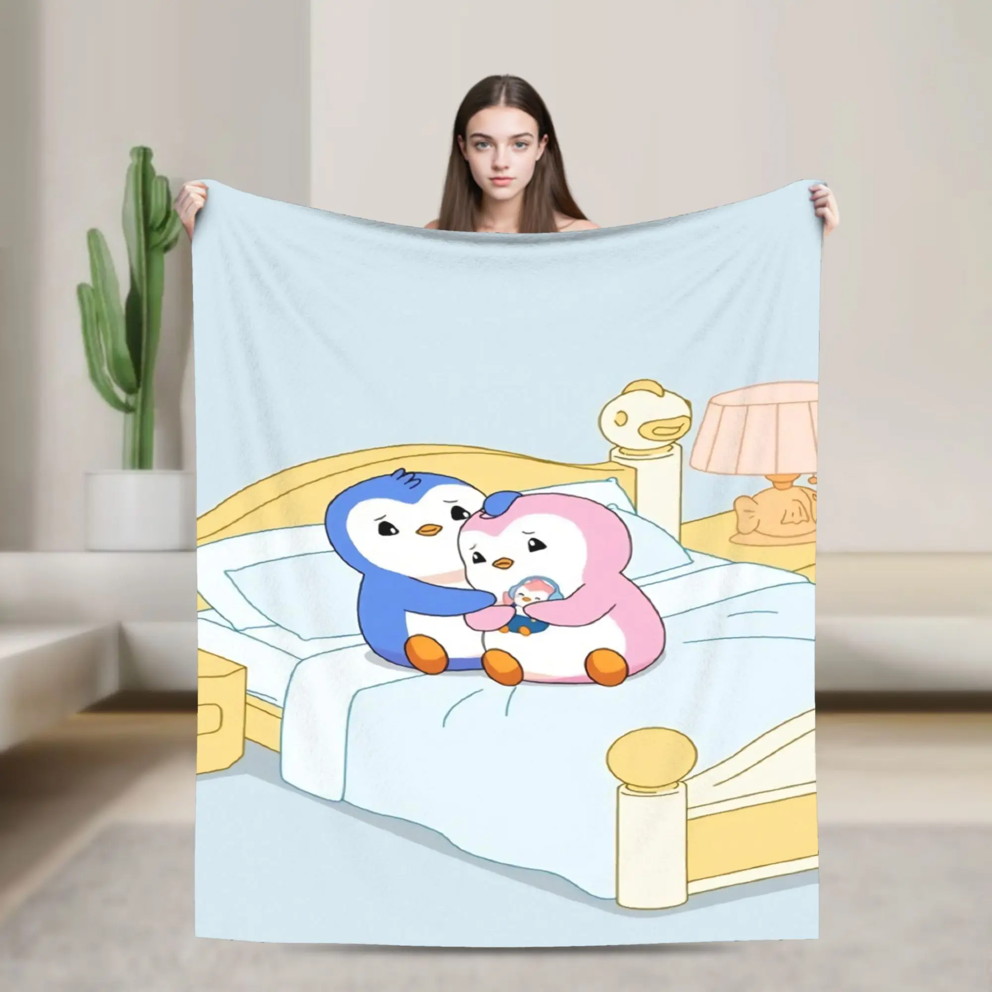 Pudgy Penguin  Blanket Ultra-Soft Flannel Cute Gift  Throw Blanket Plush Thin Quilt